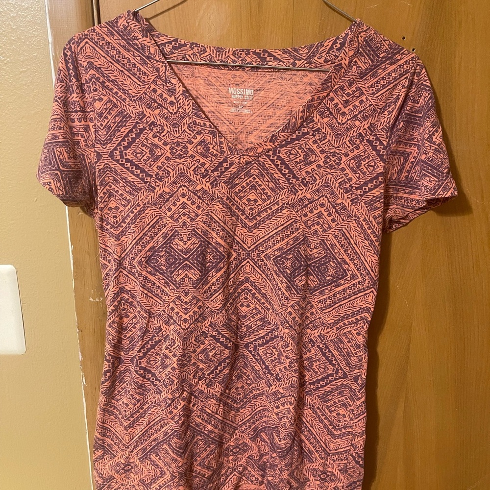 Mossimo Supply Co. Women's Coral Geometric Tee